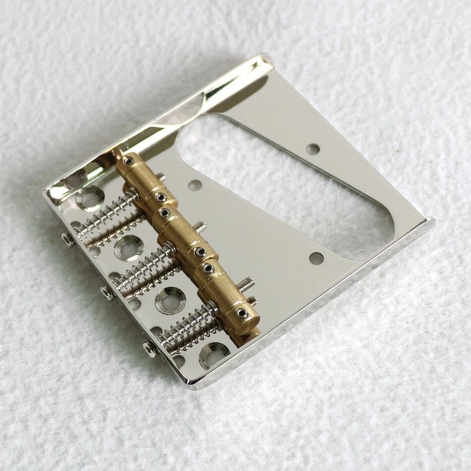 Nickel Left Hand Guitar Ashtray Bridge with Brass Saddles For Telecaster Tele
