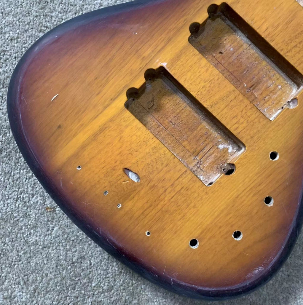 5 String Bass Body, Active Routing, Mahogany in Sunburst Finish Fit Warwick
