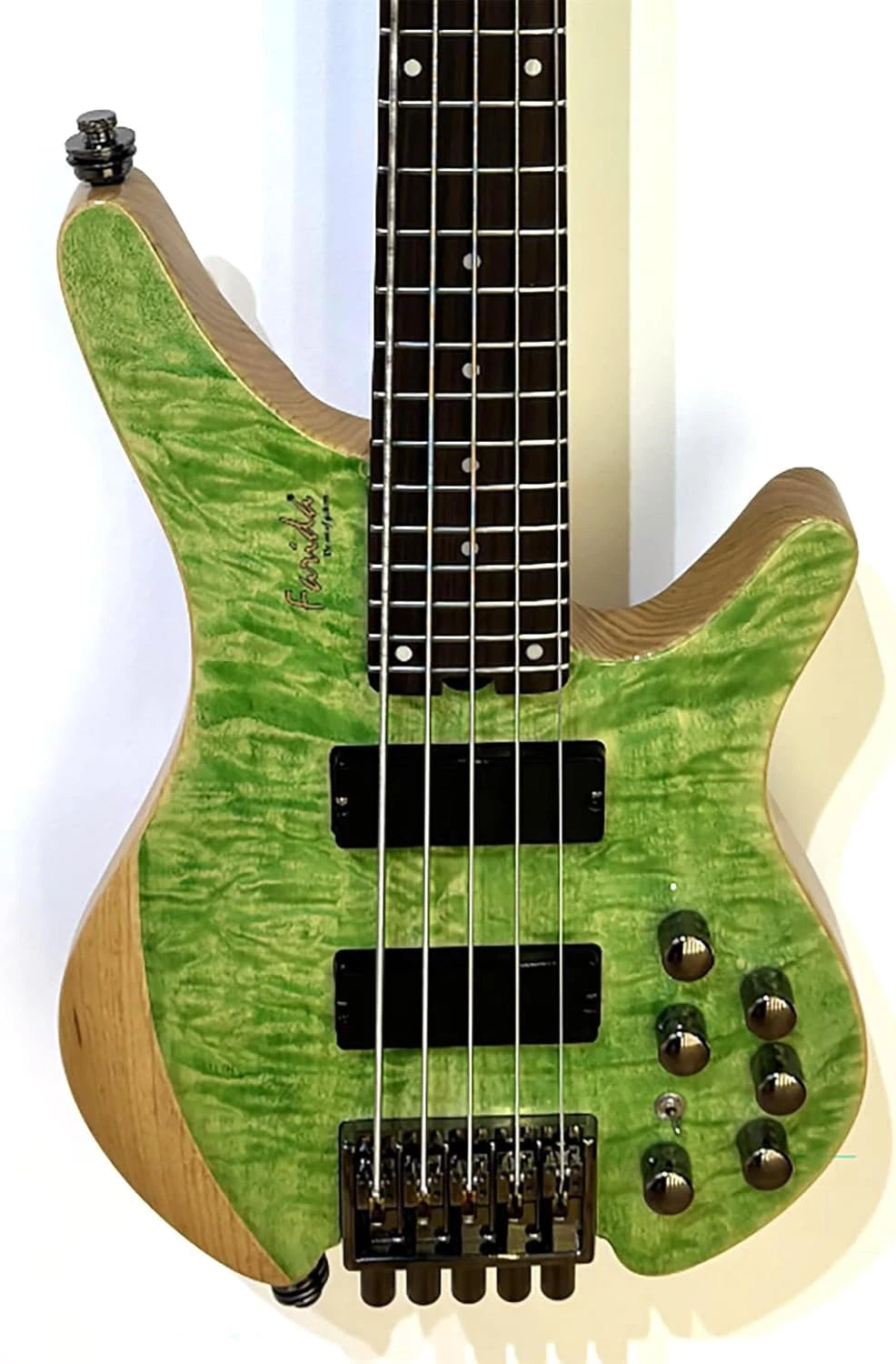 Black 5 String Headless Bass High Mass Fixed Bridge System