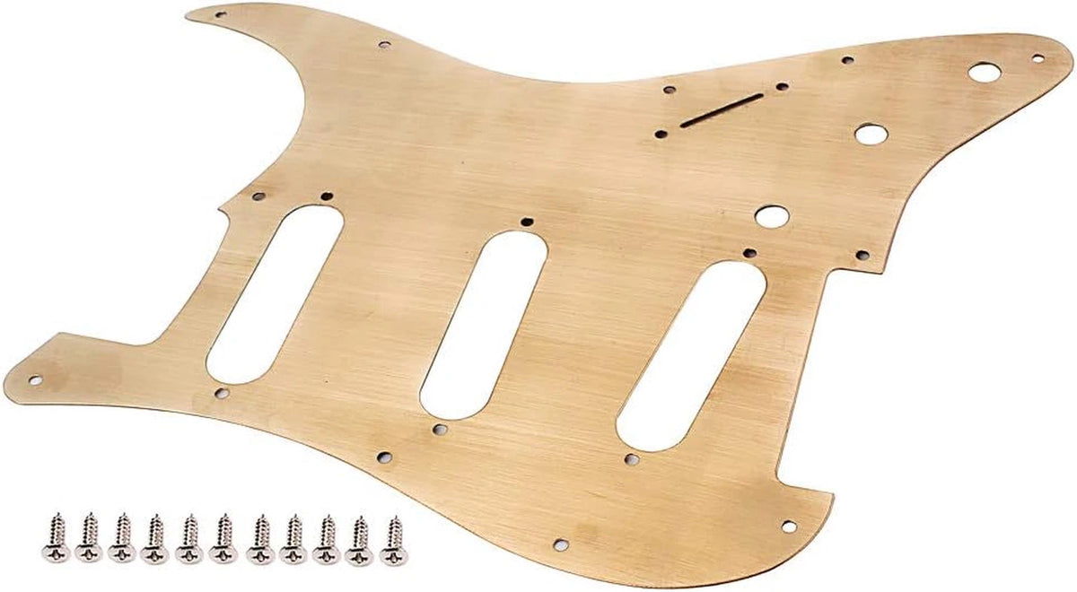 Brass Guitar SSS Pickguard Scratch Plate Fit Fender Stratocaster ST