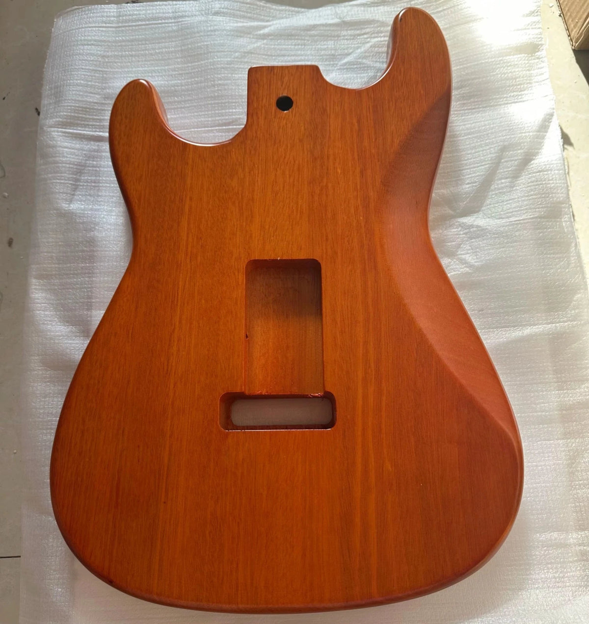 Mahogany Orange Guitar Body Quilted Maple Top, Nitro Finish Fit ST