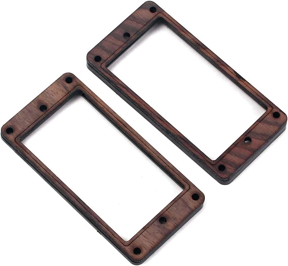 2 Pcs Rosewood Curved Bottom Humbucker Pickup Ring Set for Epiphone Guitar Acces
