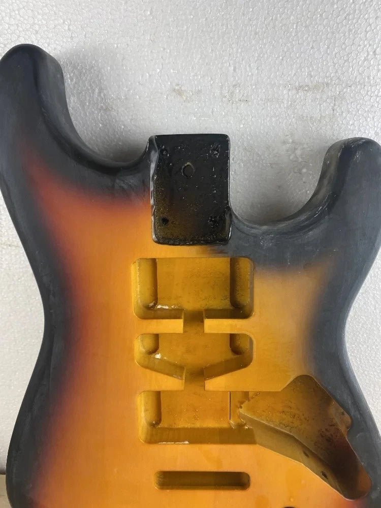 Sunburst Finish Guitar Poplar Wood Body Fit Strat ST DIY Project