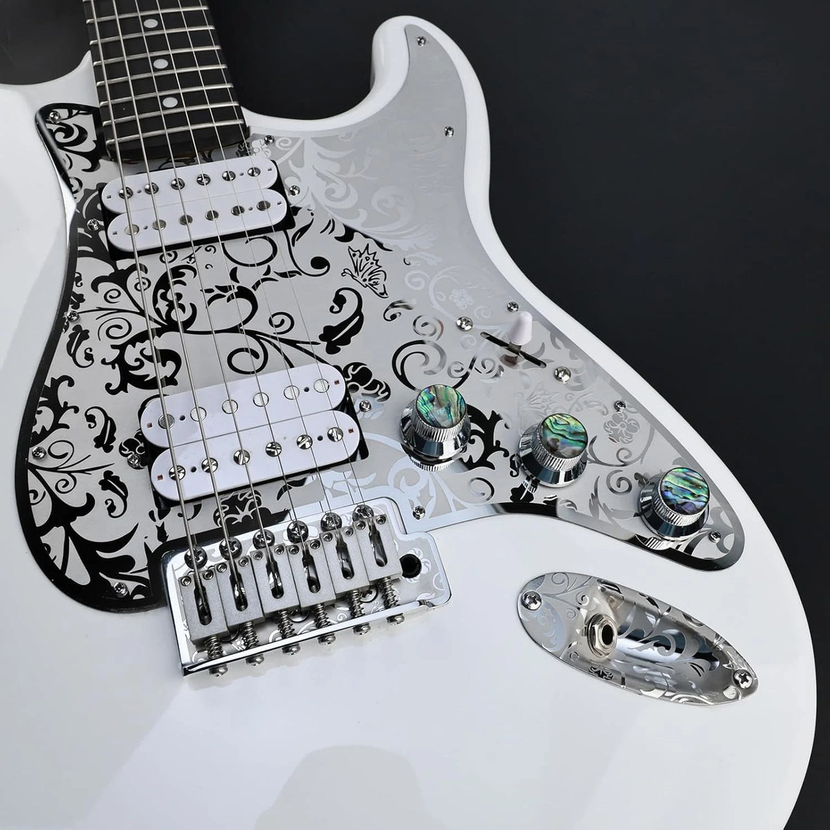 Metal Engraved Guitar HH Pickguard Scratch Plate Fit Stratocaster Strat