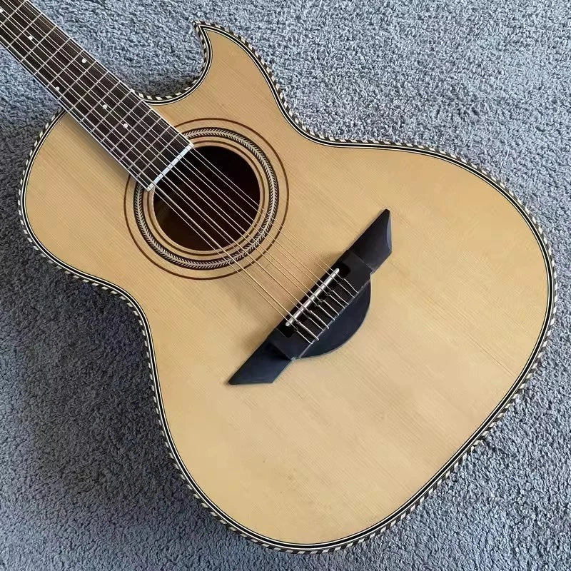 10 String Acoustic Electric Guitar, Mahogany Neck, Rosewood Fingerboard