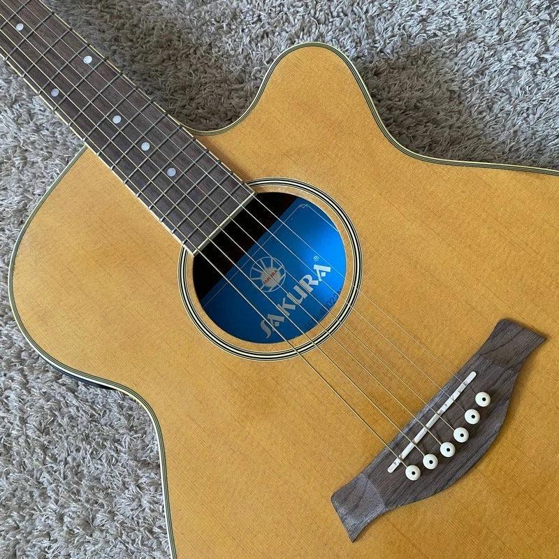Sakura Spruce Top Acoustic Guitar, Mahogany Neck, Rosewood Fingerboard