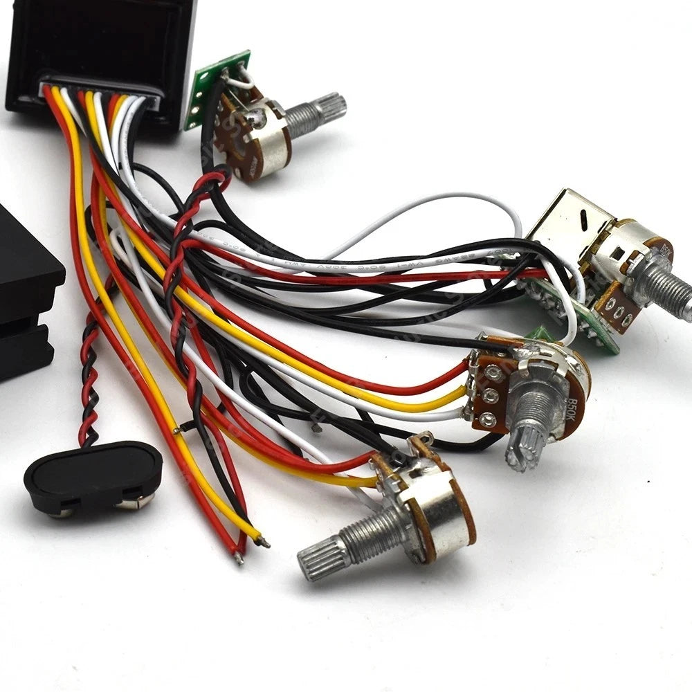 2 Band Active Bass Guitar E.Q Equalizer Preamp Circuit Pickup with Output Jack