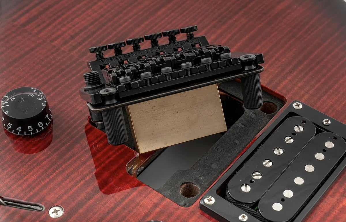 Black Double Locking Guitar Bridge Tremolo Anchor Studs Bracket Fit Floyd Rose