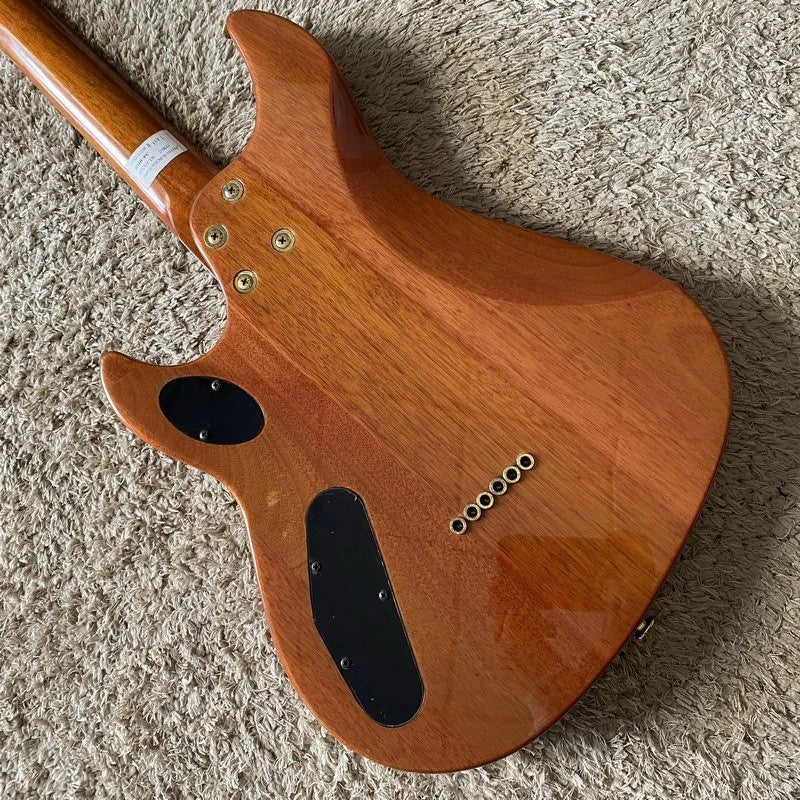 Sakura Burl Wood Top Electric Guitar, Mahogany Body, Rosewood Fingerboard