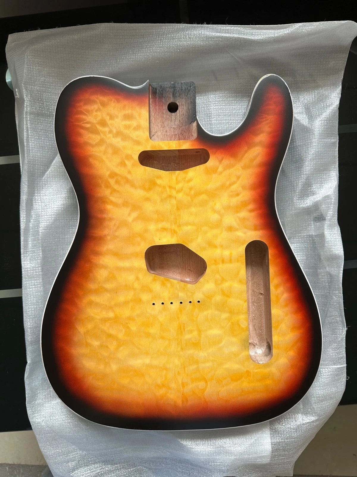 Mahogany Wood Guitar Body with Quilted Maple Top Fit Tele TL