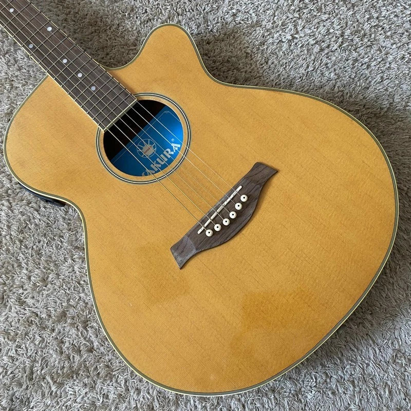 Sakura Spruce Top Acoustic Guitar, Mahogany Neck, Rosewood Fingerboard