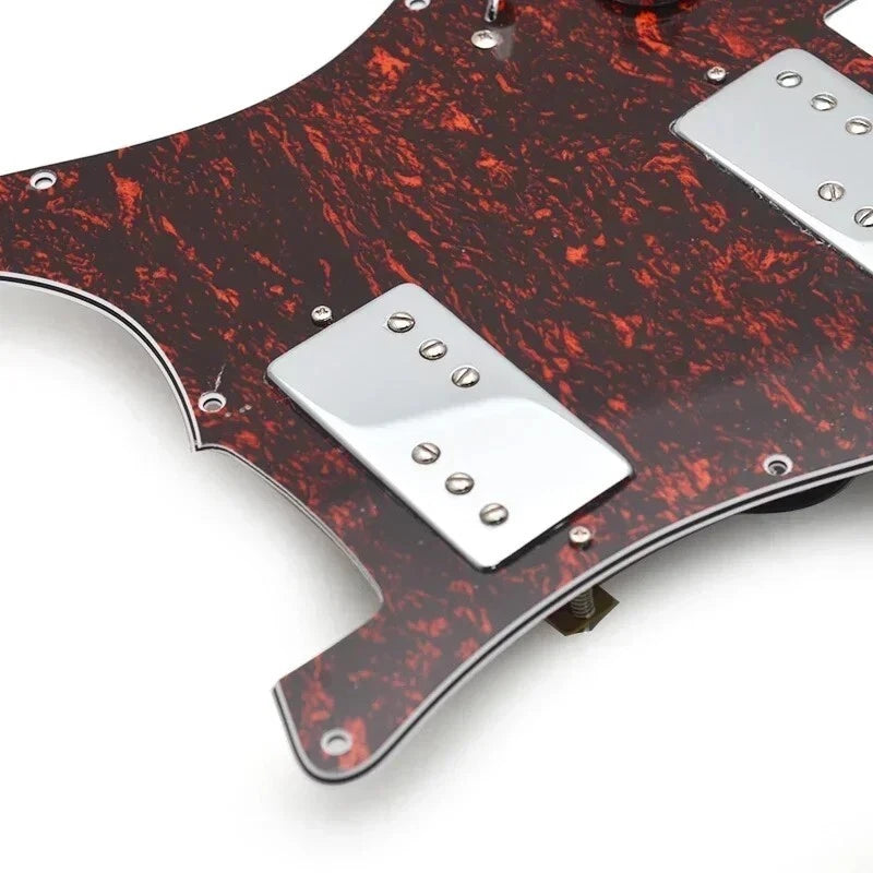 Red Tortoise Shell Guitar HH Loaded Prewired Pickguard For Stratocaster Strat