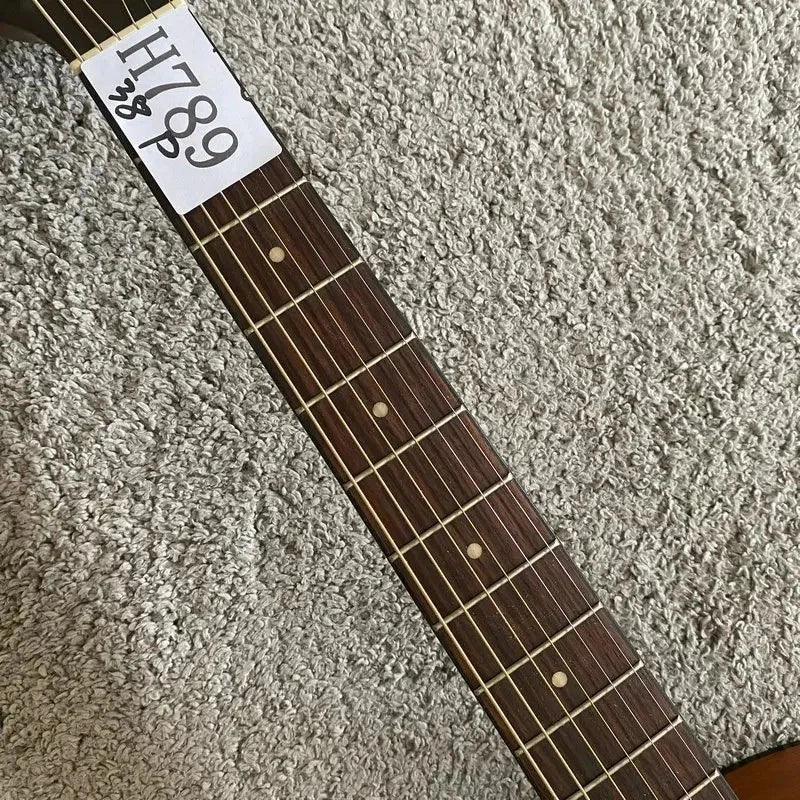 Luna Acoustic Guitar Engraved Spruce Top Body Mahogany Neck Rosewood Fingerboard