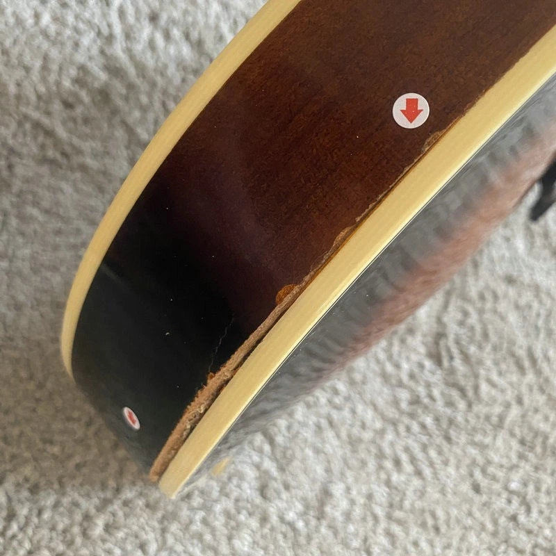 Sunburst Mahogany Wood 8 String Mandolin Body, Ebony Fingerboard Neck