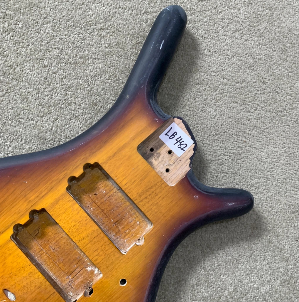 5 String Bass Body, Active Routing, Mahogany in Sunburst Finish Fit Warwick