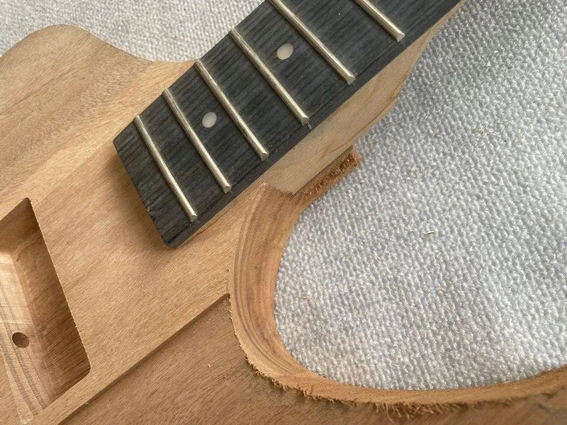 Unfinished 4 String Bass Mahogany Body with Maple Neck DIY Project
