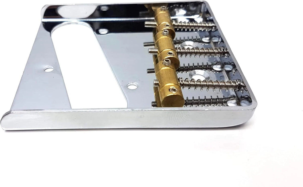 Chrome Left Handed Guitar Ashtray Bridge Brass Saddles Fit Telecaster Tele