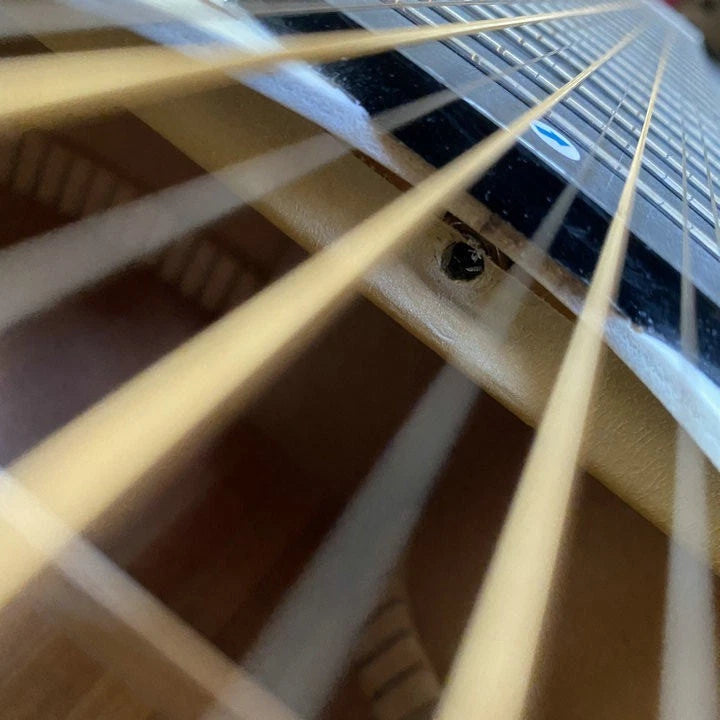 White 12 String Acoustic Electric Guitar, Mahoga Plywood Top Body, Mahogany Neck