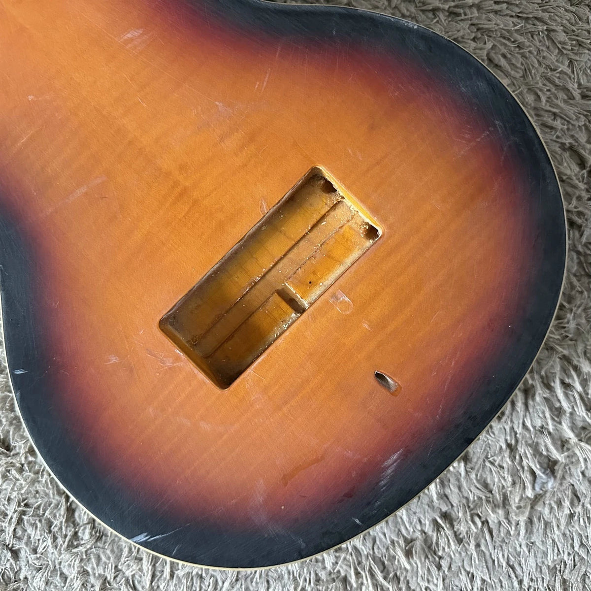 Hawaiian Slide Electric Guitar DIY Project, Tiger Maple Sunset Finish