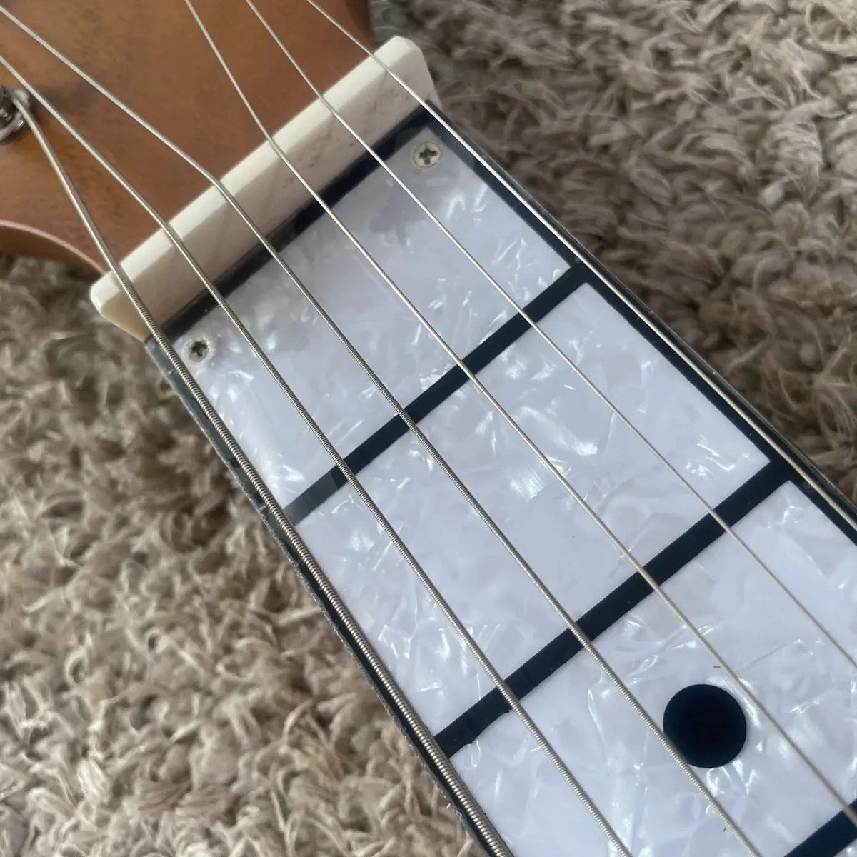 Natural Finish Lap Steel Guitar L596, Okoume Body, P90 Pickup