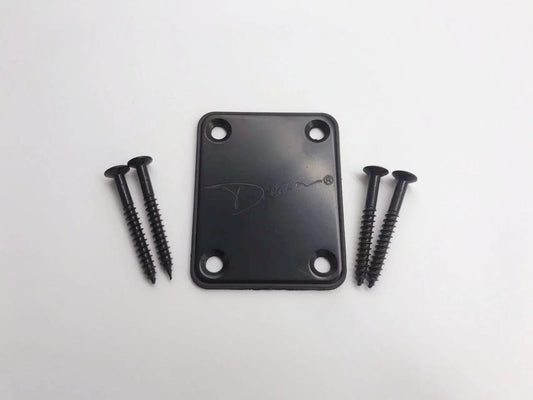 Black Dean Guitar Neck Plate with Mounting Screws