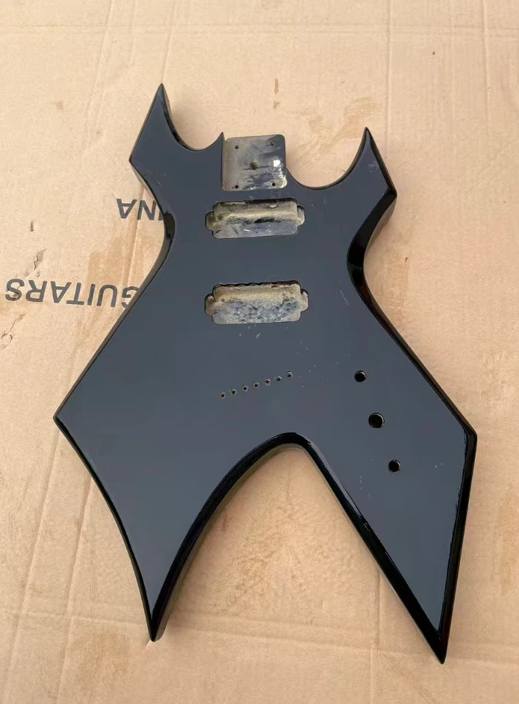 HH Glossy Black 7 String Guitar Body with String Through Bridge Fit Warlock