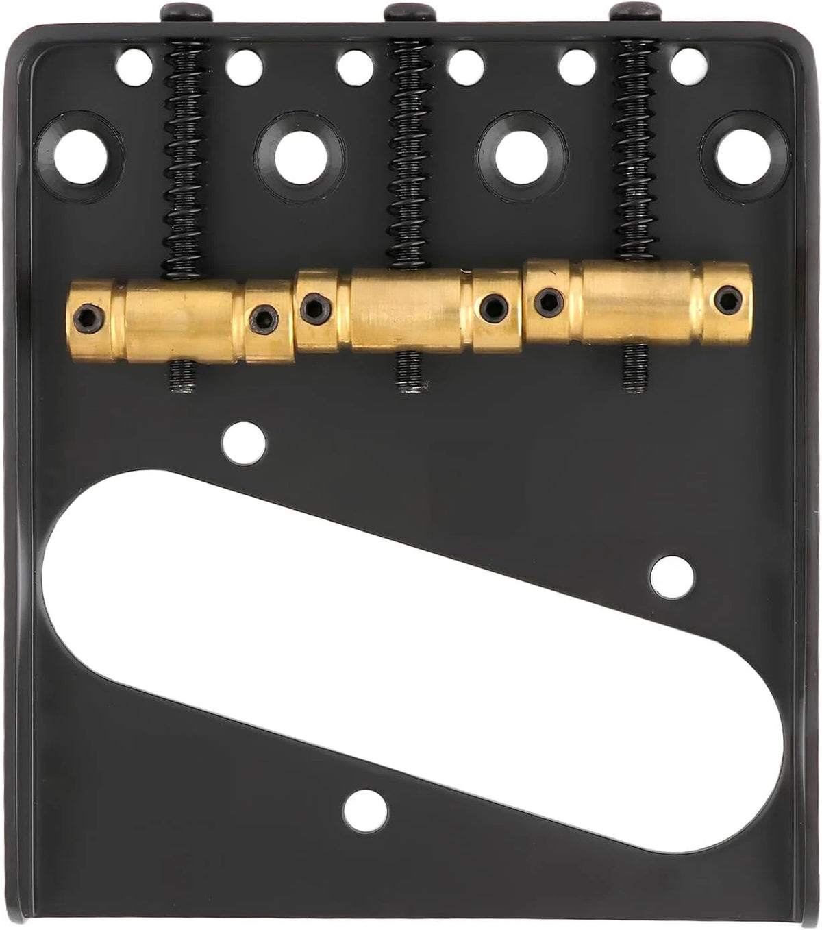 Black Guitar Vintage Ashtray Bridge with Brass Saddles Fit Telecaster Tele