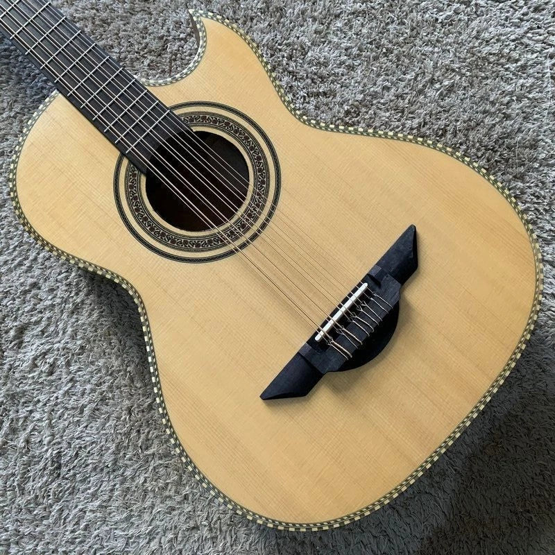 10 String Acoustic Electric Guitar, Solid Spruce Top, Rosewood Fingerboard Neck