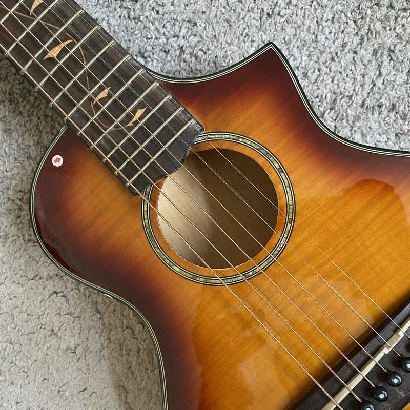27-Inch Lili Mini Guitar, Tiger Maple Sunburst Finish