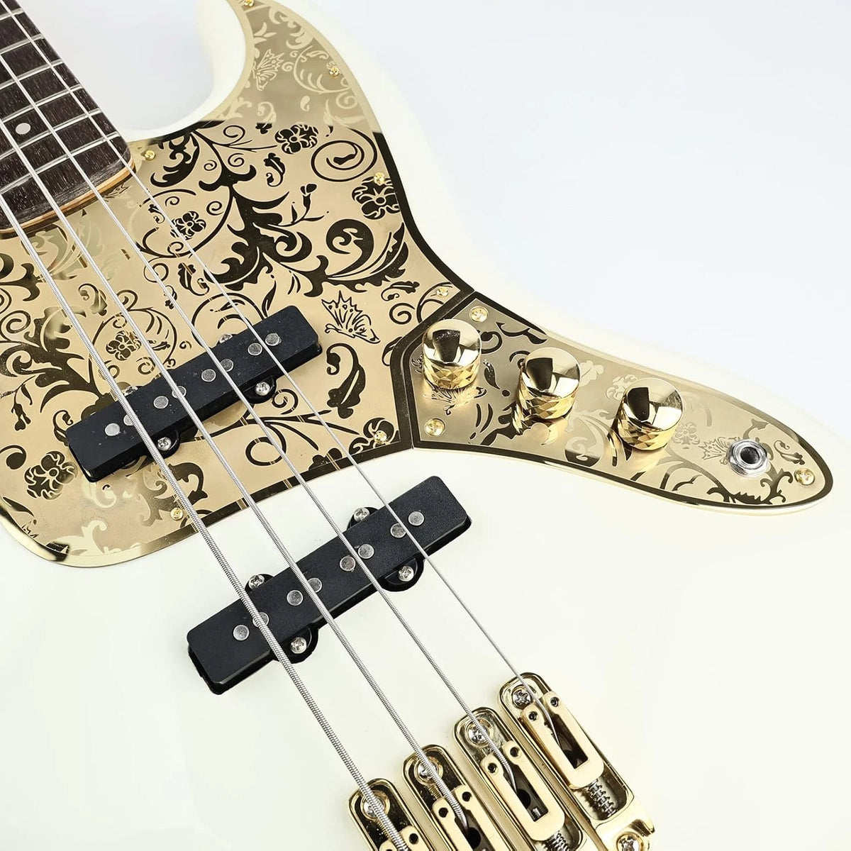 Gold Engraved Bass Control Plate Fit Jazz Bass
