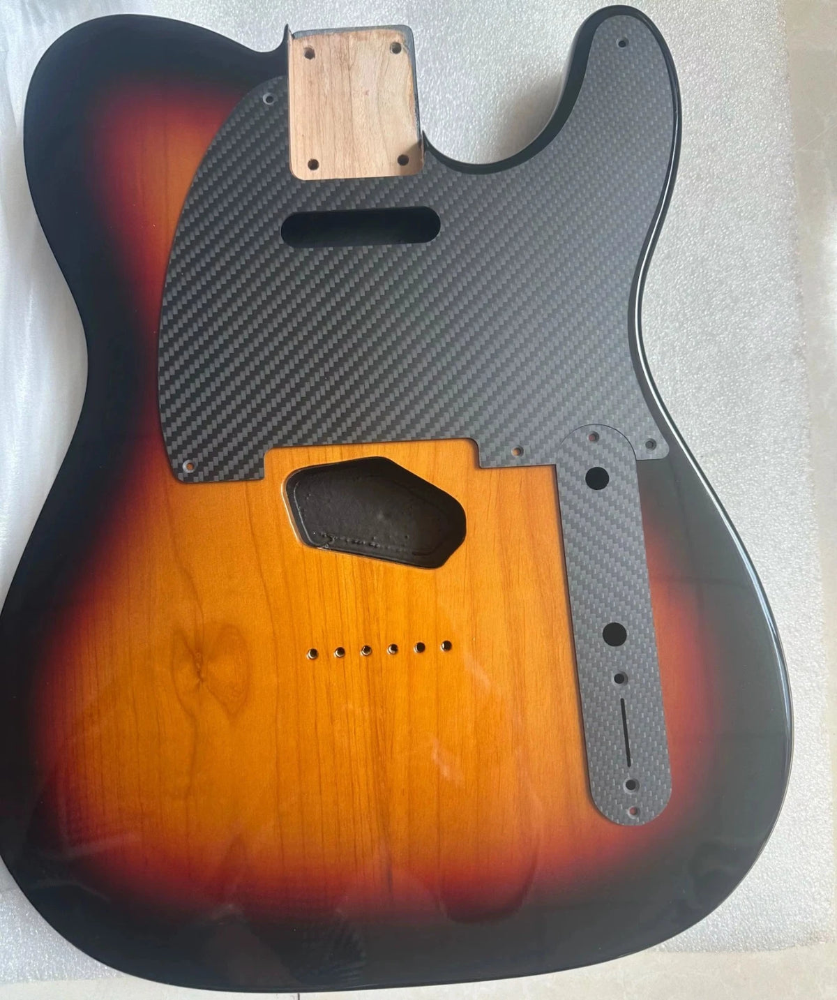 Two-Piece Alder Electric Guitar Body, Sunset Finish, Carbon Fiver Plates Fit TL