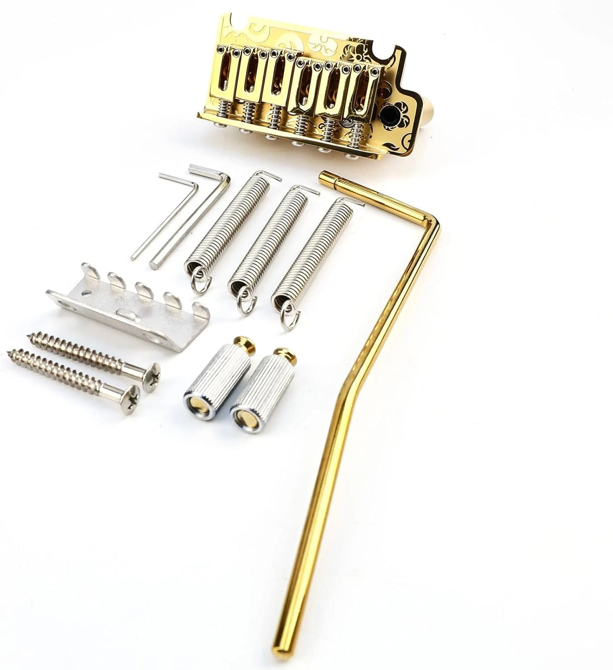 Gold 2 Point Engraved Guitar Bridge Tremolo System Fit Strat ST