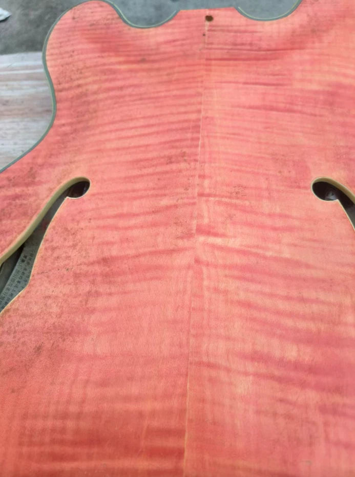 Red Tiger Maple Top Semi Hollow Jazz Guitar Body