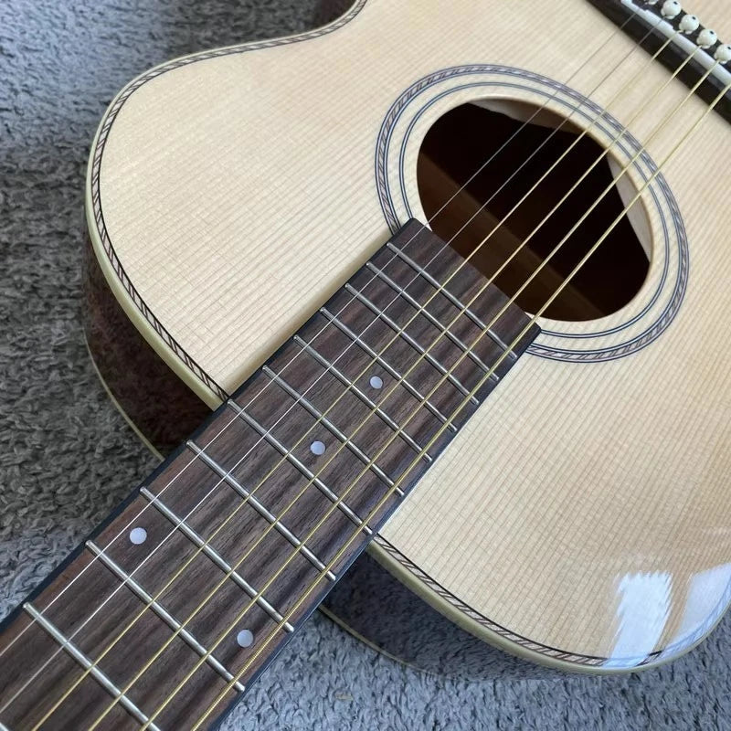 36-Inch All-Solid Spruce &amp; Okoume Folk Guitar