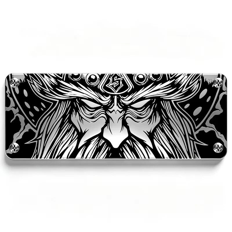 Viking Warrior Guitar Decal, Silver Metallic Finish