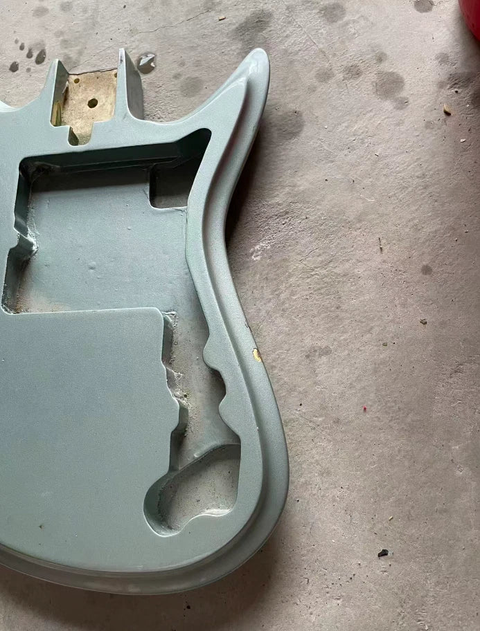 Metallic Gray Finish Guitar Solid Basswood Body Fit Teisco Sharkfin DIY Project