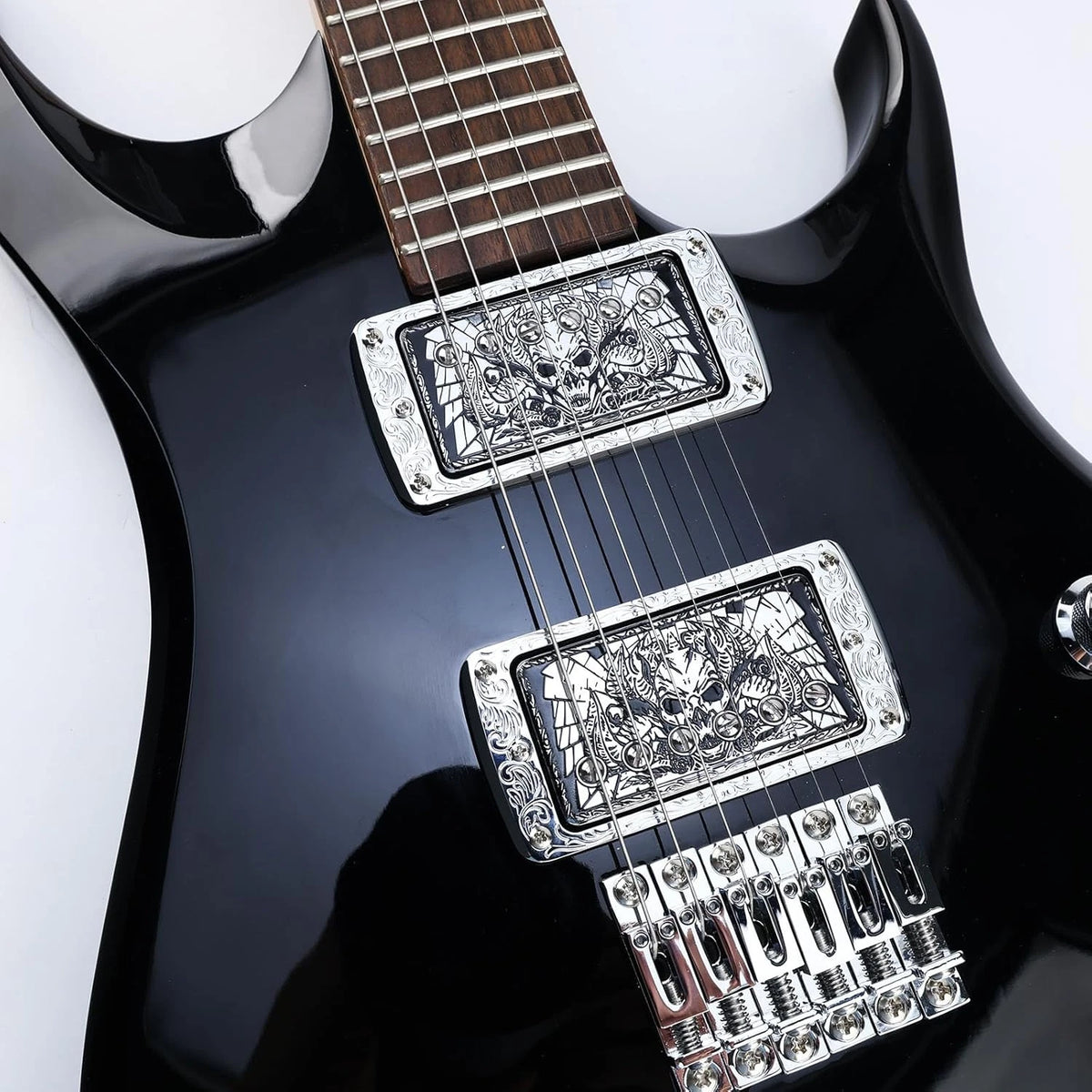 2pcs Flat Engraved Guitar Humbucker Pickup Rings Frames Fit Fender,Cort,ES<wbr/>P LTD