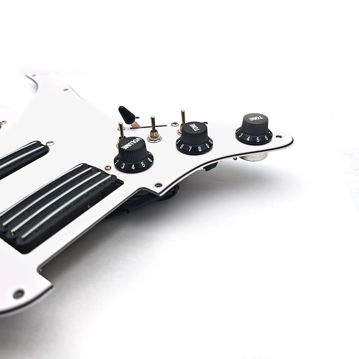 HSS White Guitar Loaded Prewired Pickguard, Dual Blades Pickups Fit Strat ST
