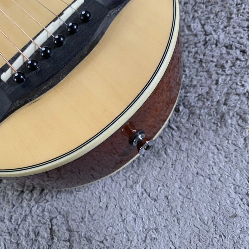 34 Inch Travel Acoustic Guitar, Spruce Top Body, Rosewood Fingerboard Neck