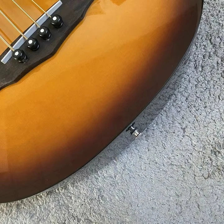 Sunburst 4-String Acoustic Bass Guitar. Mahogany Neck, 20 Frets