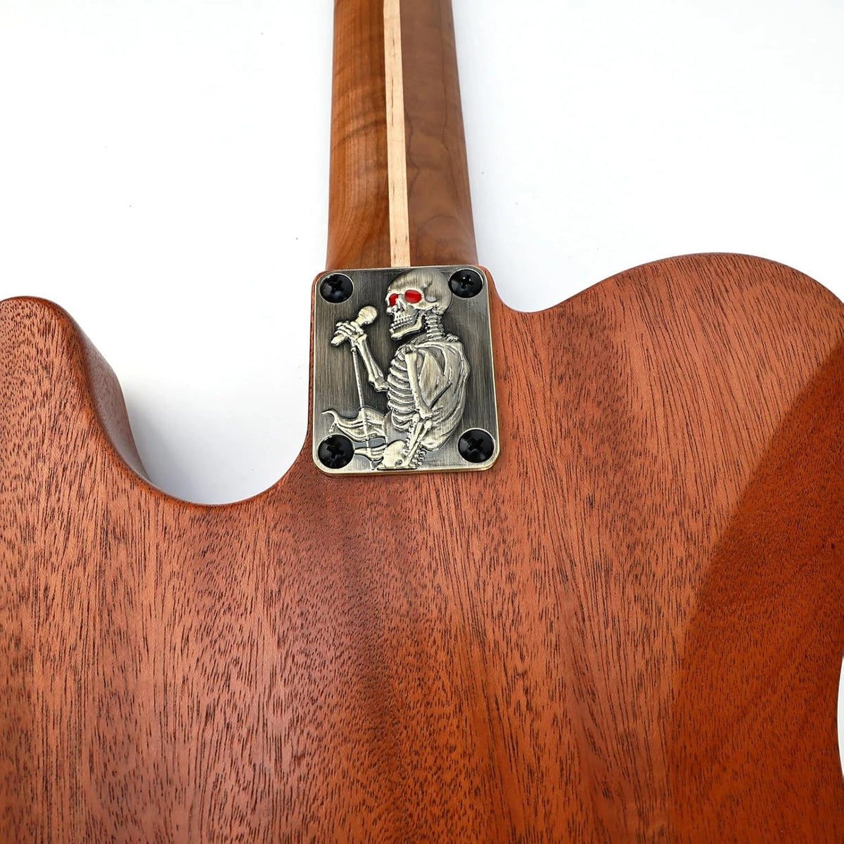 Bronze Skeleton Top Guitar Bass Neck Plate Fit Jackson,Dean,W<wbr/>ashburn,ESP LTD,Eko