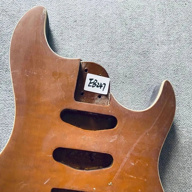 Orange HSS Quilted Maple Top Okoume Wood Guitar Body