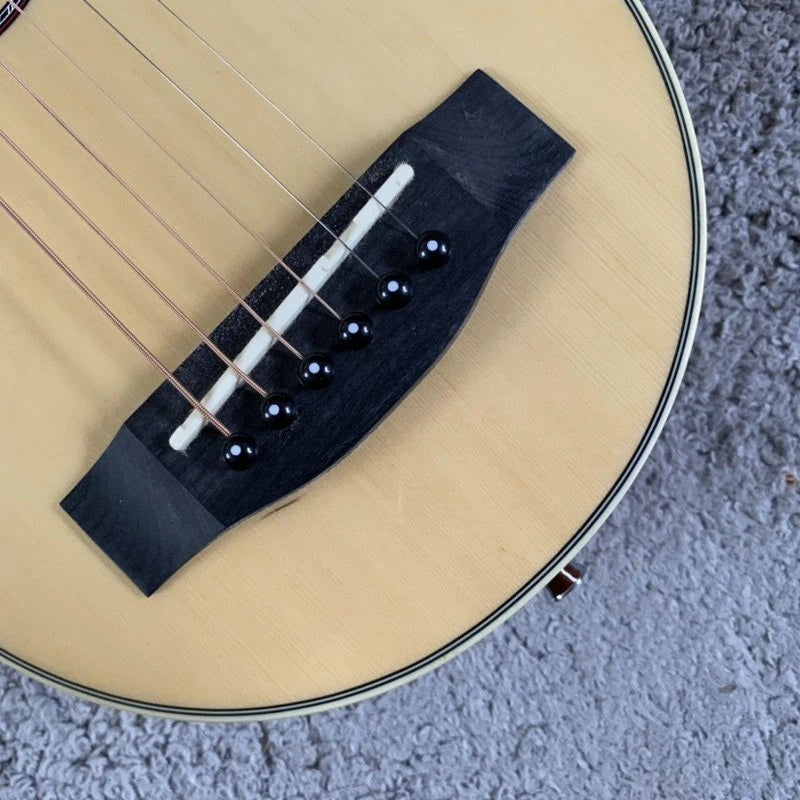 34 Inch Travel Acoustic Guitar, Spruce Top Body, Rosewood Fingerboard Neck