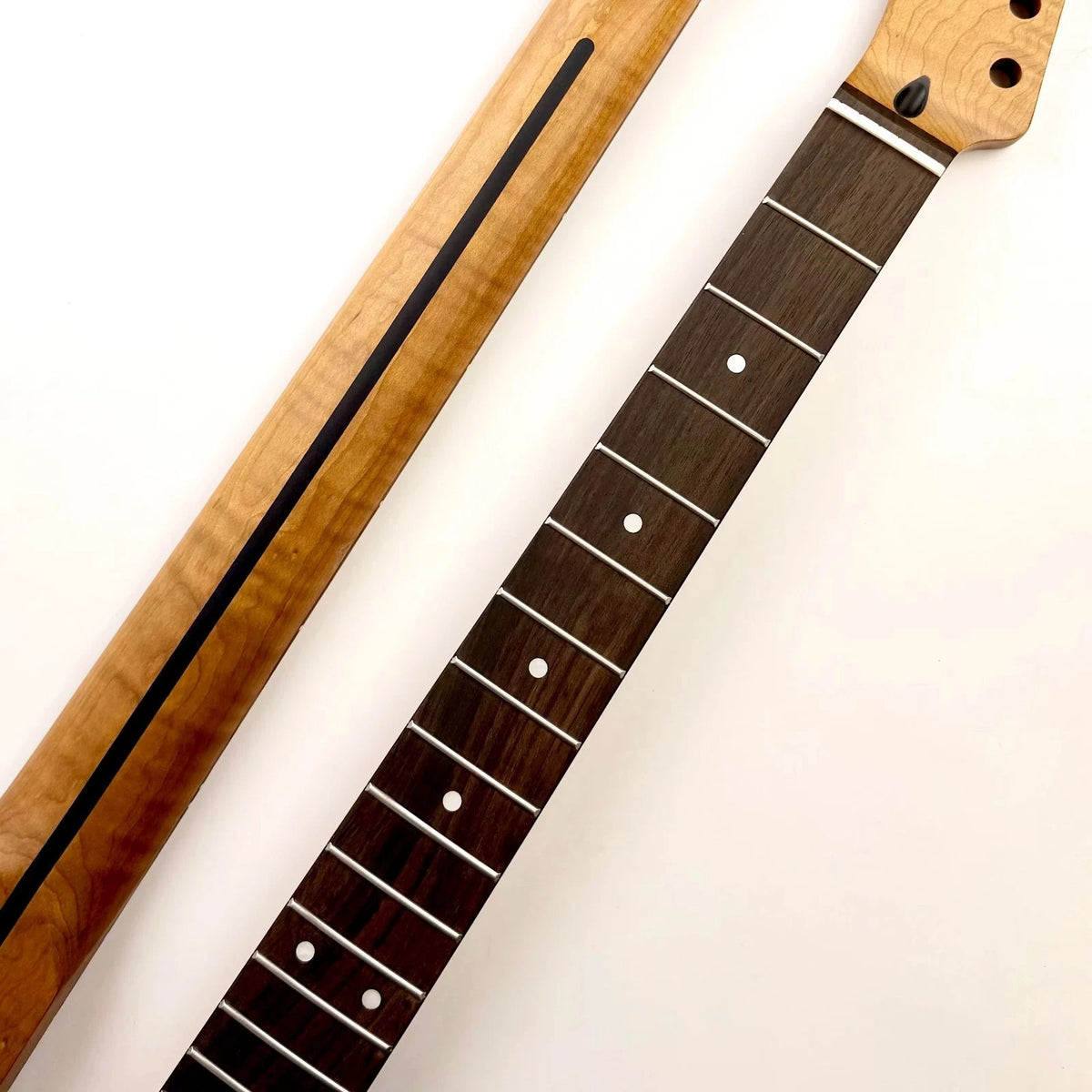 Reversed Head Tiger Maple Wood Guitar Neck, Rosewood Fingerboard TL