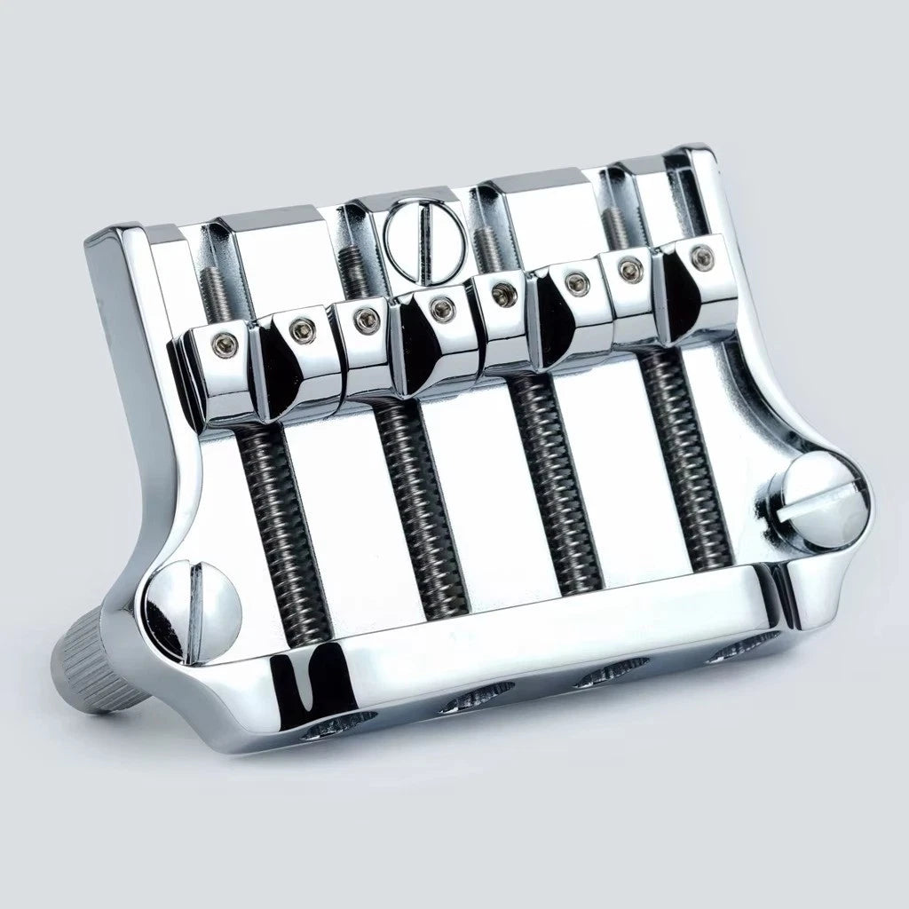 Chrome 3-Point 4-String Bass Bridge Tailpiece Fit Epi Bass