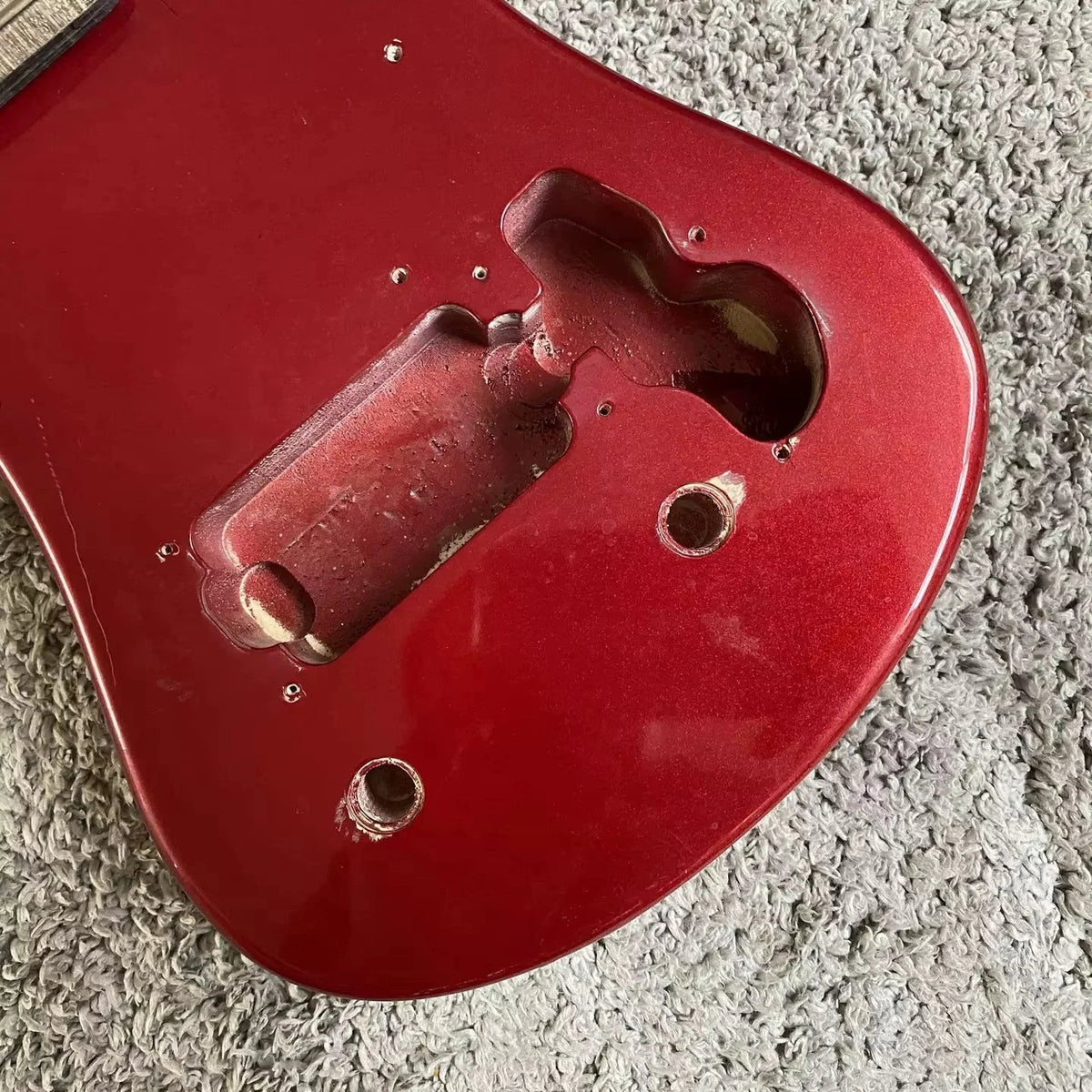 Red Mini Electric Guitar Kit, 24-Fret Reverse-Headst<wbr/>ock DIY Project