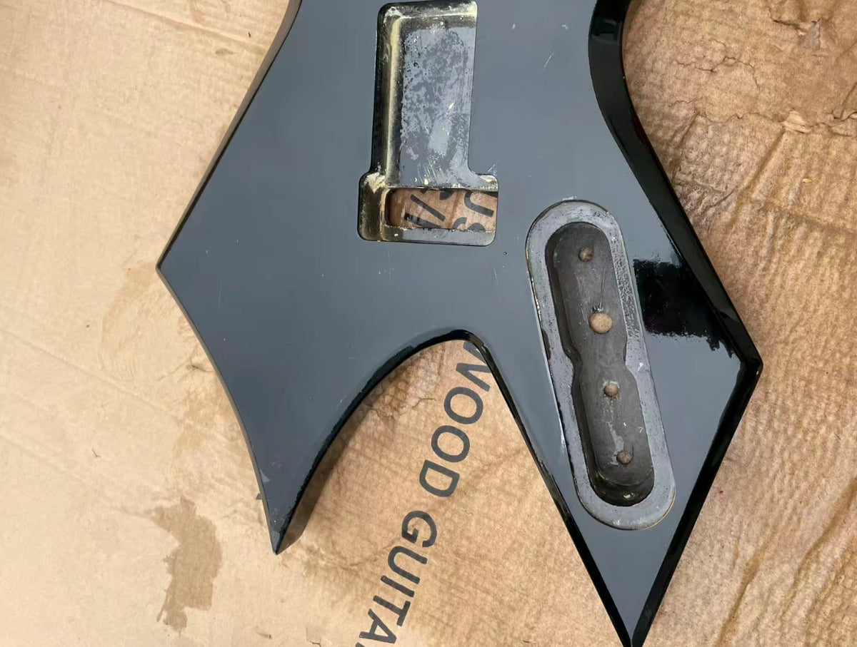 Glossy Black Left Handed HH Guitar Body For Warlock DIY Project