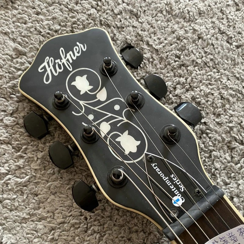 Hofner Contemporary Black Jazz Guitar, Maple Body, Mahogany Neck, Rosewood