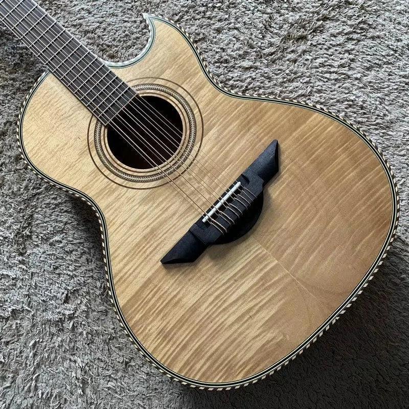 10 String Maple &amp; Sapele Crossover Folk Guitar
