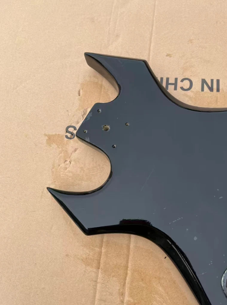 HH Glossy Black 7 String Guitar Body with String Through Bridge Fit Warlock